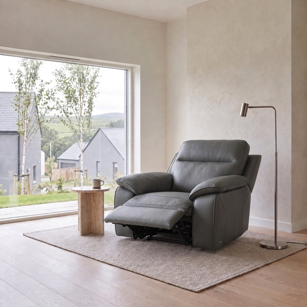 Nicoletti Vivaldi Recliner Armchair - Power Recliner Chair CK Botero - Power Recliner with USB-C — Botero 2162 Grigio, gallery image 1