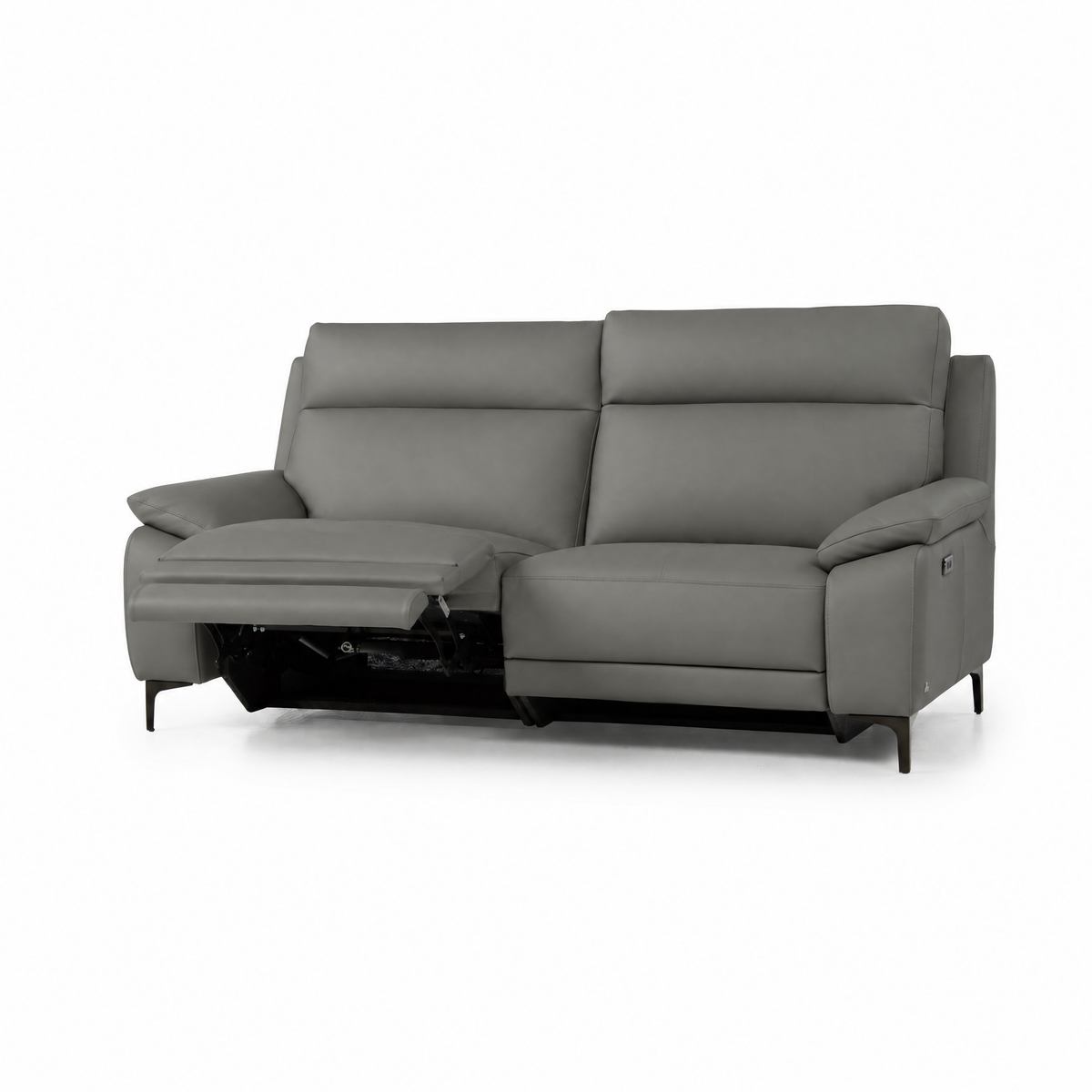 Nicoletti Vivaldi 3 Seater Recliner Sofa On Legs - 3 Seater Double Power Recliner on Legs CK Botero - Power Recliner with USB-C 3 Seater Sofas Sterling Home 5 Botero 2162 Grigio