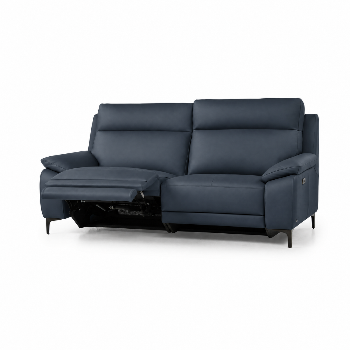 Nicoletti Vivaldi 3 Seater Recliner Sofa On Legs - 3 Seater Double Power Recliner on Legs CK Botero - Power Recliner with USB-C 3 Seater Sofas Sterling Home 4 Botero 2154 Nero