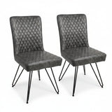 Bourton Pair of Grey Dining Chairs
