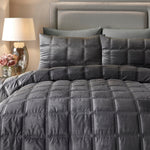 Brighton Square Grey Duvet Set Super King Sterling Home 2