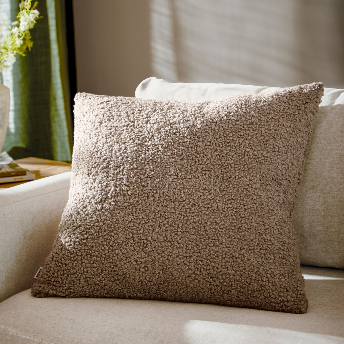 Cabu Chunky Boucle Cushion Cream 45CM - Cabu Chunky Boucle Cushion Taupe 45CM Sterling Home 3