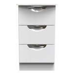 Colton 3 Bedside Cabinet - 3 Drawer Bedside Cabinet Sterling Home WGW - White Gloss & White 1