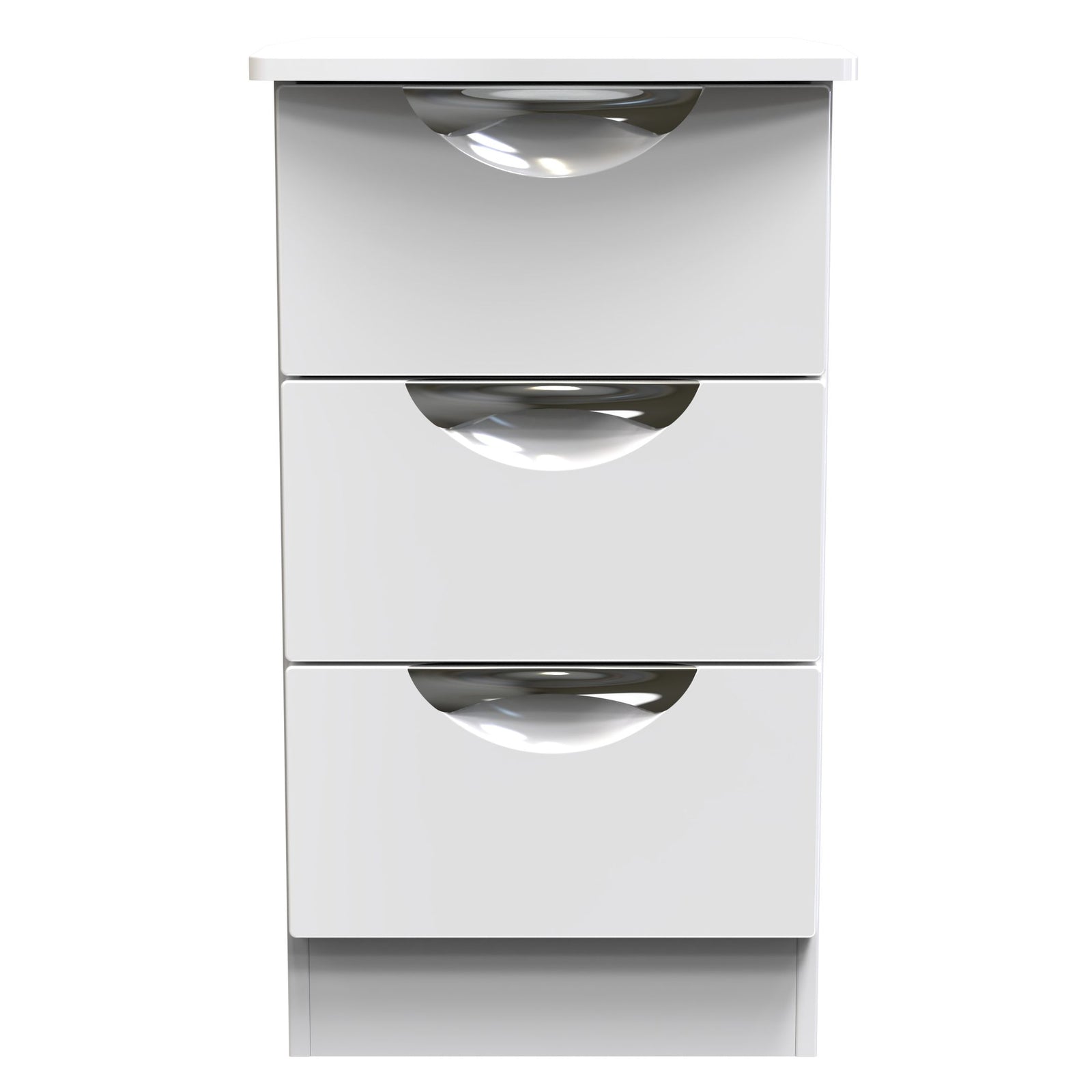 Colton 3 Drawer Bedside Cabinet - 3 Drawer Bedside Cabinet Sterling Home 6 WGW - White Gloss & White