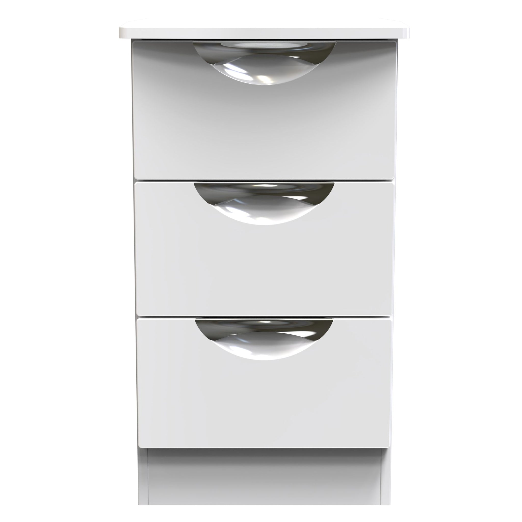 Colton 3 Bedside Cabinet - 3 Drawer Bedside Cabinet Sterling Home WGW - White Gloss & White 1