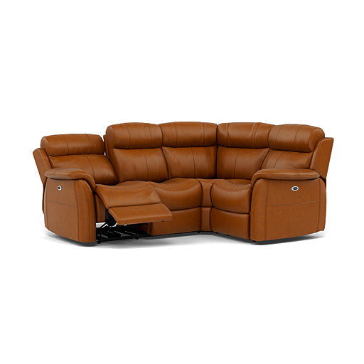 Cava Small Corner Recliner Sofa - Combination 5 2 Corner 1 with 2 Power Recliners Cat 30F - Right Hand Facing - Power Recliner with USB Corner Sofas Sterling Home 1 SK-598D CARAMEL