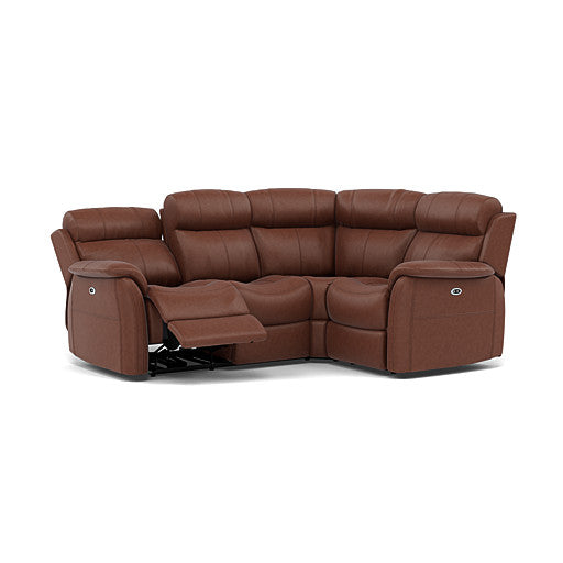 Cava Small Corner Recliner Sofa - Combination 5 2 Corner 1 with 2 Power Recliners Fabric - Right Hand Facing - Power Recliner with USB