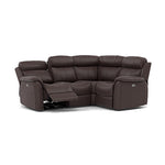 Cava Small Corner Recliner Sofa - Combination 5 2 Corner 1 with 2 Power Recliners Fabric - Right Hand Facing - Power Recliner with USB