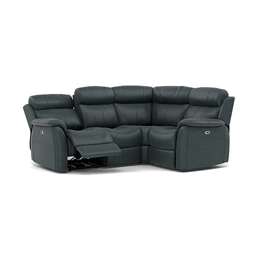 Cava Small Corner Recliner Sofa - Combination 5 2 Corner 1 with 2 Power Recliners Fabric - Right Hand Facing - Power Recliner with USB