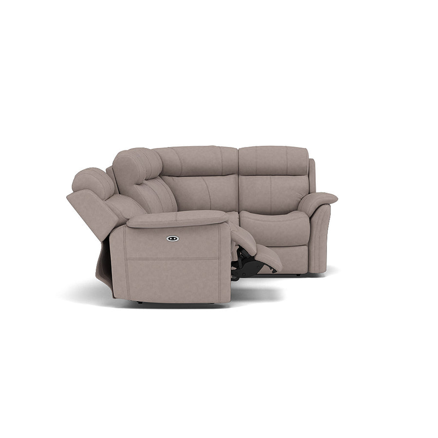 Cava Small Corner Recliner Sofa - Combination 5 2 Corner 1 with 2 Power Recliners Fabric - Right Hand Facing - Power Recliner with USB