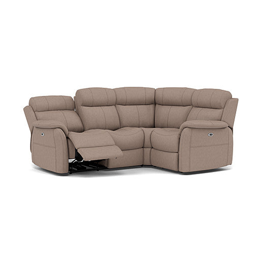 Cava Small Corner Recliner Sofa - Combination 5 2 Corner 1 with 2 Power Recliners Fabric - Right Hand Facing - Power Recliner with USB