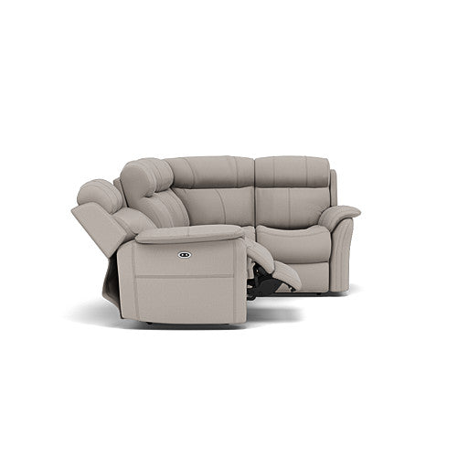 Cava Small Corner Recliner Sofa - Combination 5 2 Corner 1 with 2 Power Recliners Fabric - Right Hand Facing - Power Recliner with USB