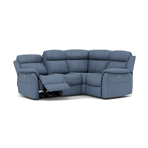 Cava Small Corner Recliner Sofa - Combination 5 2 Corner 1 with 2 Power Recliners Fabric - Right Hand Facing - Power Recliner with USB