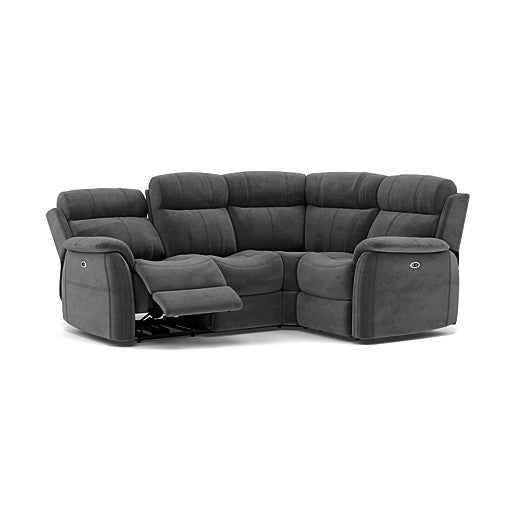 Cava Small Corner Recliner Sofa - Combination 5 2 Corner 1 with 2 Power Recliners Fabric - Right Hand Facing - Power Recliner with USB