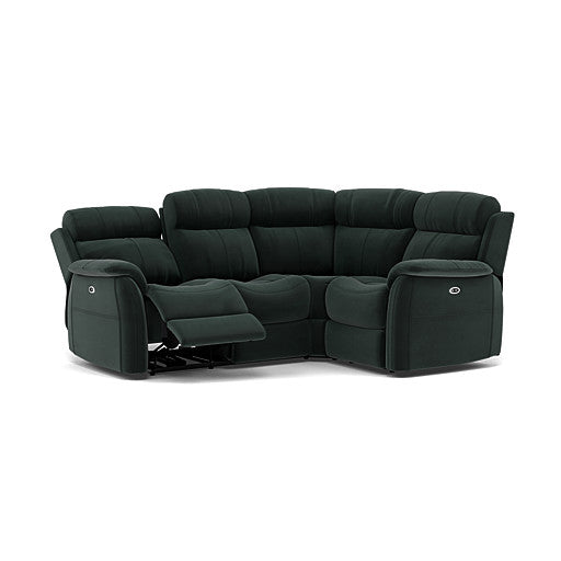 Cava Small Corner Recliner Sofa - Combination 5 2 Corner 1 with 2 Power Recliners Fabric - Right Hand Facing - Power Recliner with USB