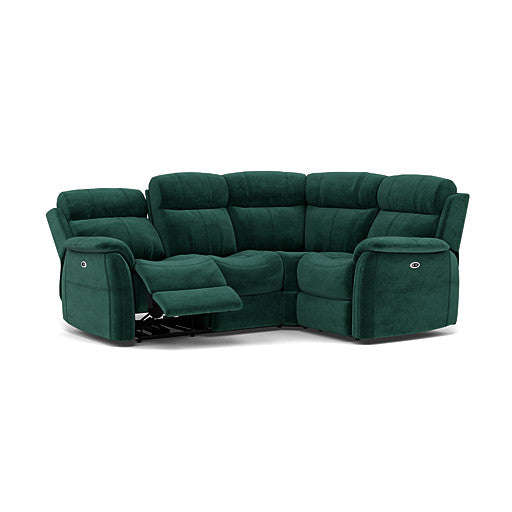 Cava Small Corner Recliner Sofa - Combination 5 2 Corner 1 with 2 Power Recliners Fabric - Right Hand Facing - Power Recliner with USB