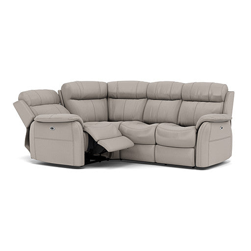 Cava Small Corner Recliner Sofa - Combination 5 2 Corner 1 with 2 Power Recliners Fabric - Right Hand Facing - Power Recliner with USB