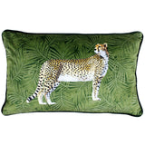 Cheetah Forest Feather Green Cushion