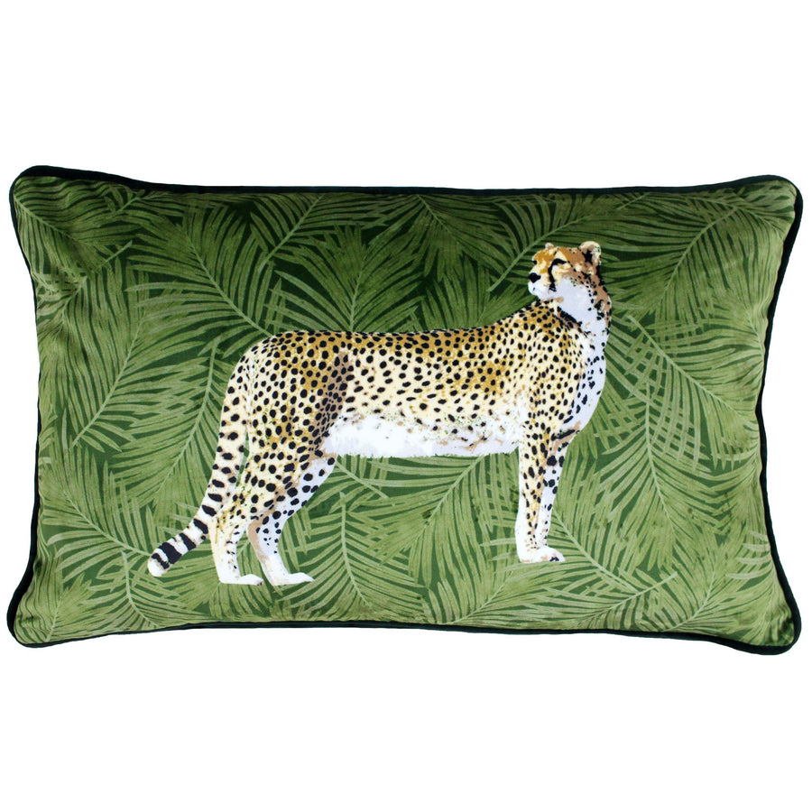 Cheetah Forest Feather Green Cushion - Cheetah Forest Feather Cushion Green 30X50CM Sterling Home 1