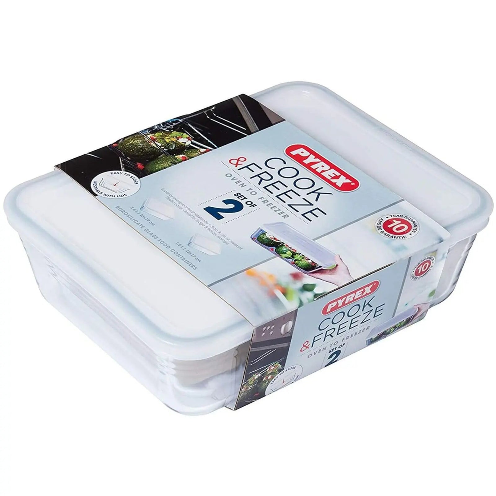 Pyrex Cook & Freeze Rectangular Storage Set 2Pce Sterling Home 2
