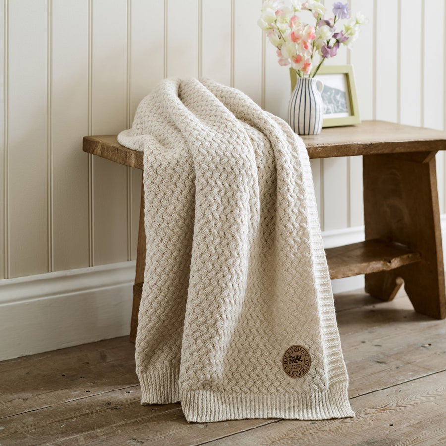 Cadenza Knitted Throw Cream - Cadenza Knitted Throw 130x170CM Cream Sterling Home 2