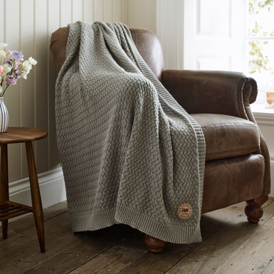 Cadenza Knitted Throw Grey - Cadenza Knitted Throw 130x170CM Grey Sterling Home 1