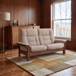 Stressless Buckingham High 2 Seater Sofa  - High 2 Seater Sofa Fabric Group 5 - Manual Recliner — Calido 57981 Light Beige, gallery image 1