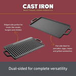 Prestige Cast Iron Double Griddle Pan - Prestige Cast Iron Double Griddle 45x22.5CM Sterling Home 2