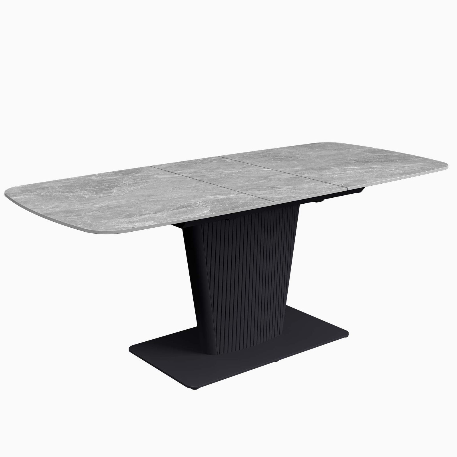 Celestia Large Grey Extending Dining Table & 4 Dining Chairs Set Sterling Home 6