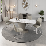 Celestia Small Champagne Extending Dining Table & 4 Dining Chairs Set Sterling Home 2