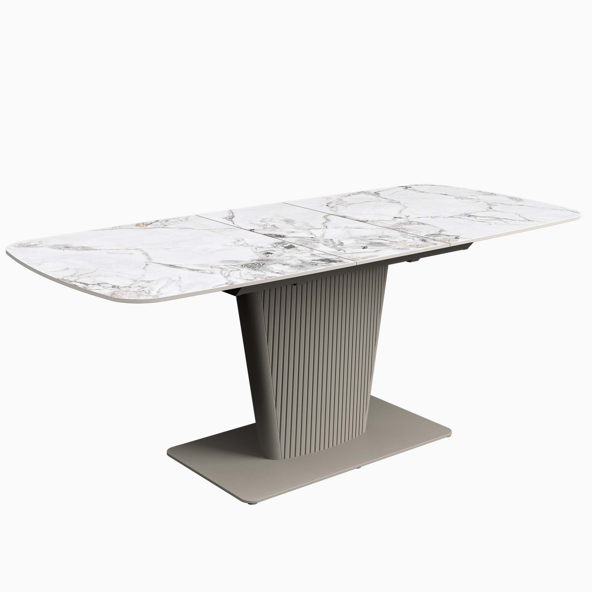 Celestia Large Champagne Extending Dining Table & 4 Dining Chairs Set Sterling Home 5