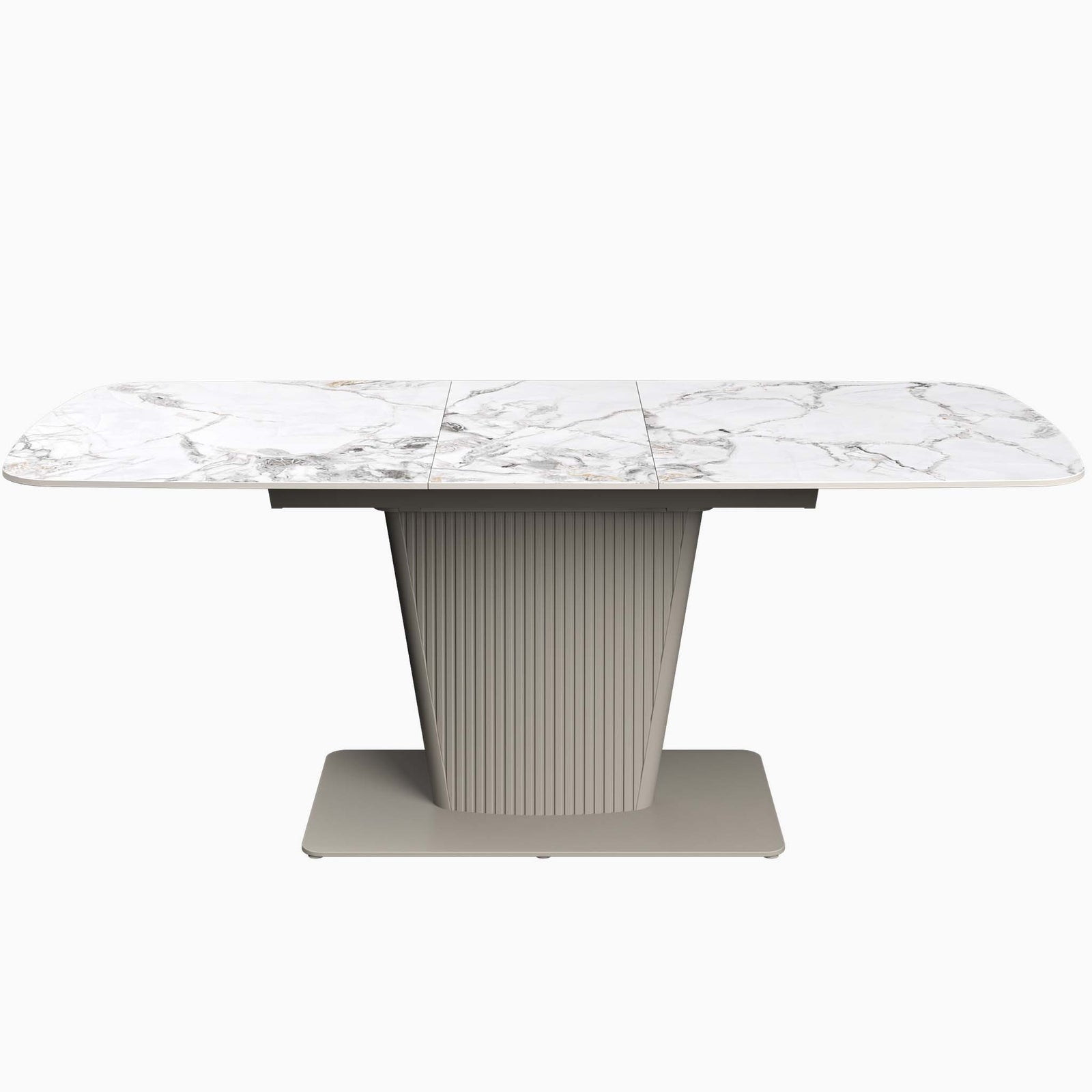 Celestia Large Champagne Extending Dining Table & 4 Dining Chairs Set Sterling Home 3