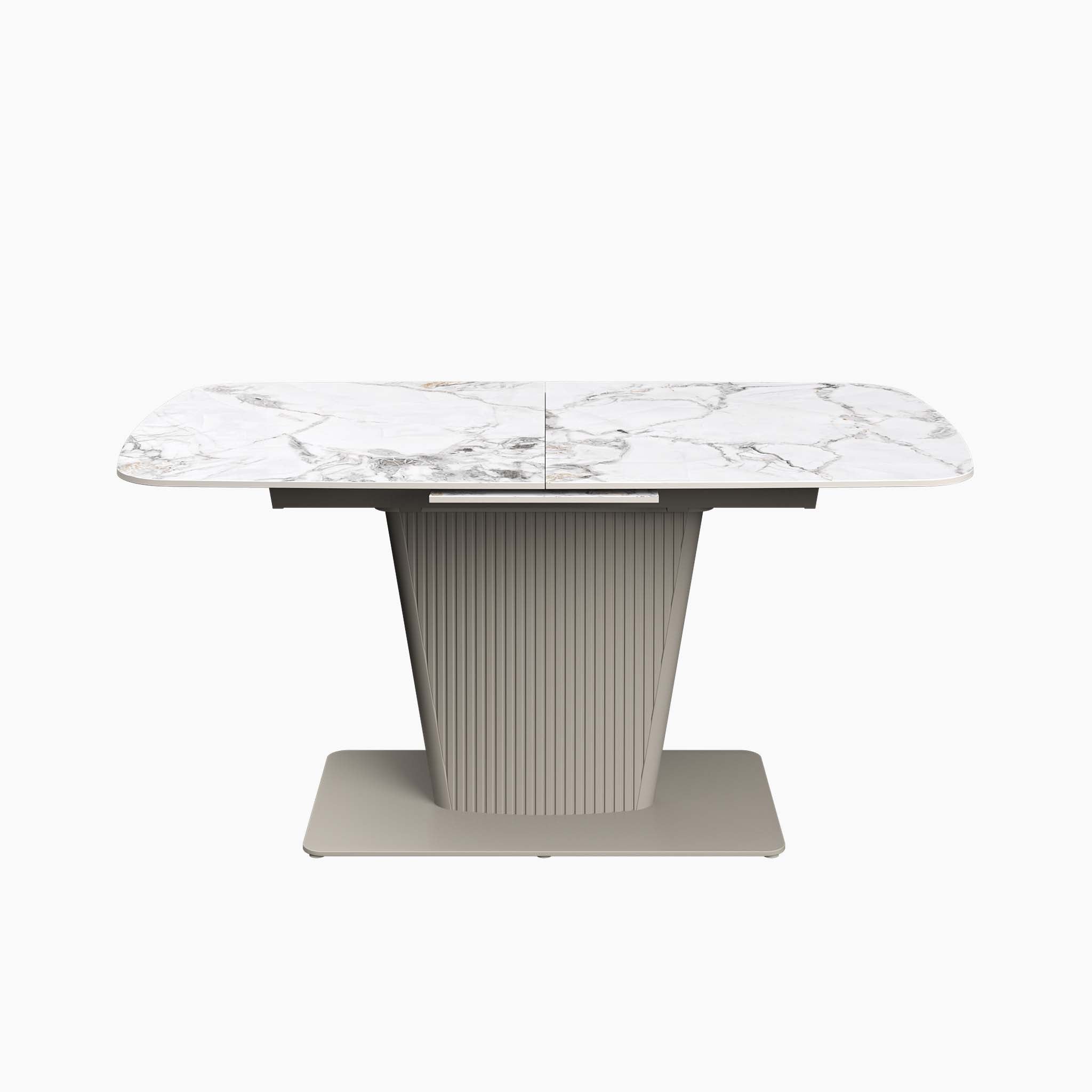 Celestia Large Champagne Extending Dining Table & 4 Dining Chairs Set Sterling Home 6