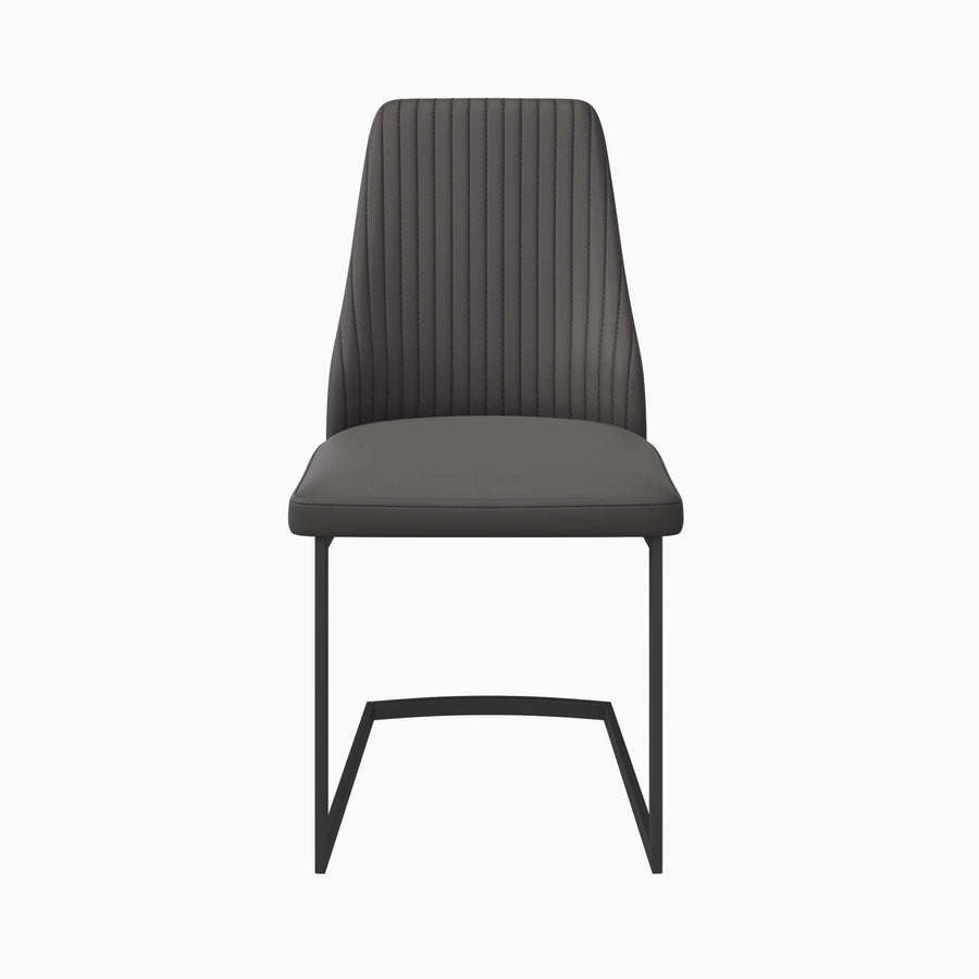 Celestia Dining Chair Dark Grey - Dining Chair Dark Grey Leather Look