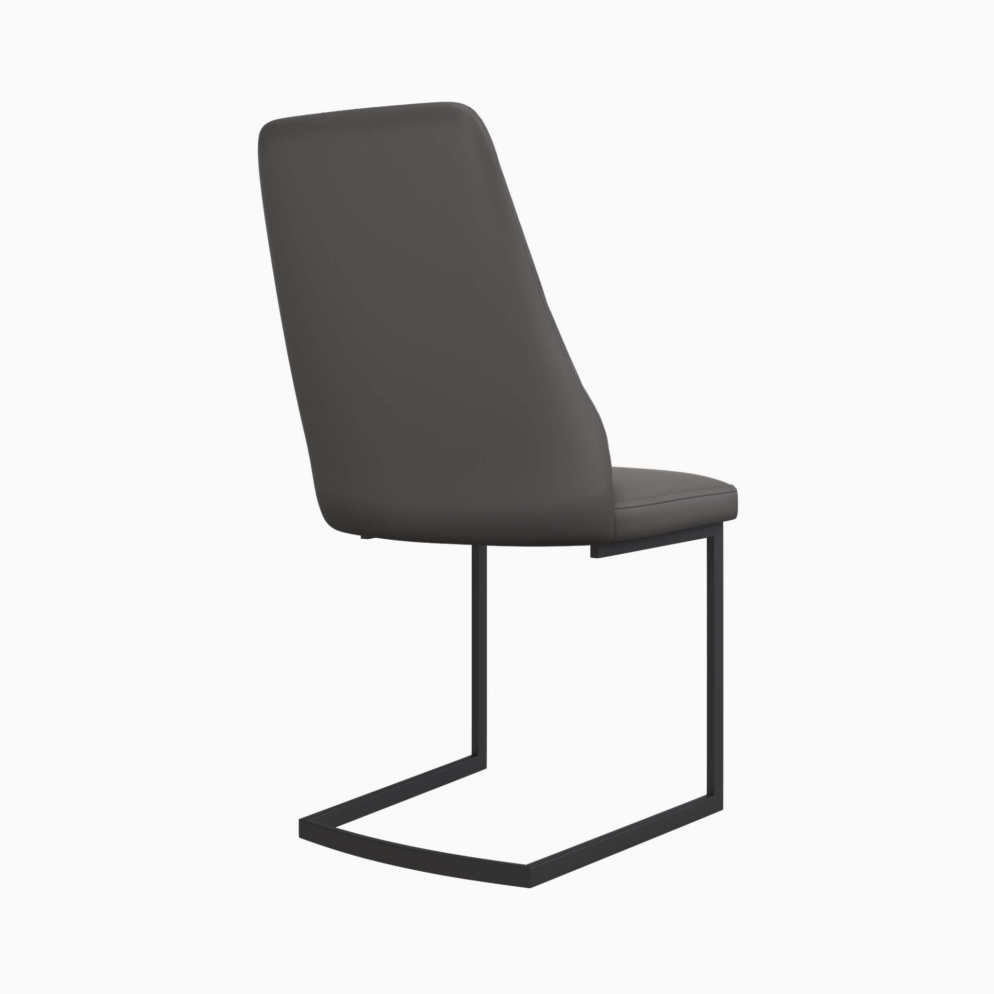 Celestia Dining Chair Dark Grey - Dining Chair Dark Grey Leather Look