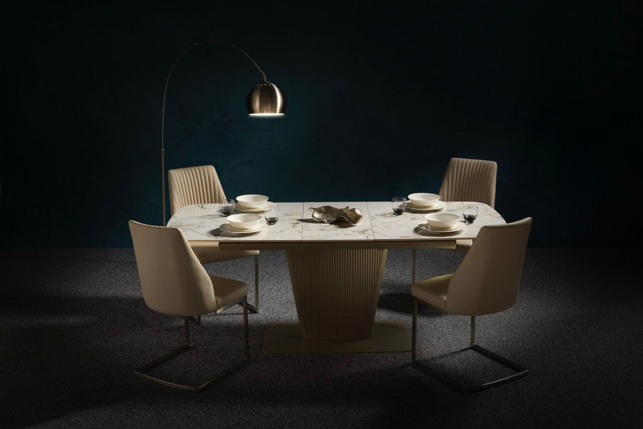 Celestia Small Extending Dining Table & 4 Dining Chairs Set - 130/170cm Extending Dining Table + 4 Celestia Chairs Sterling Home 2