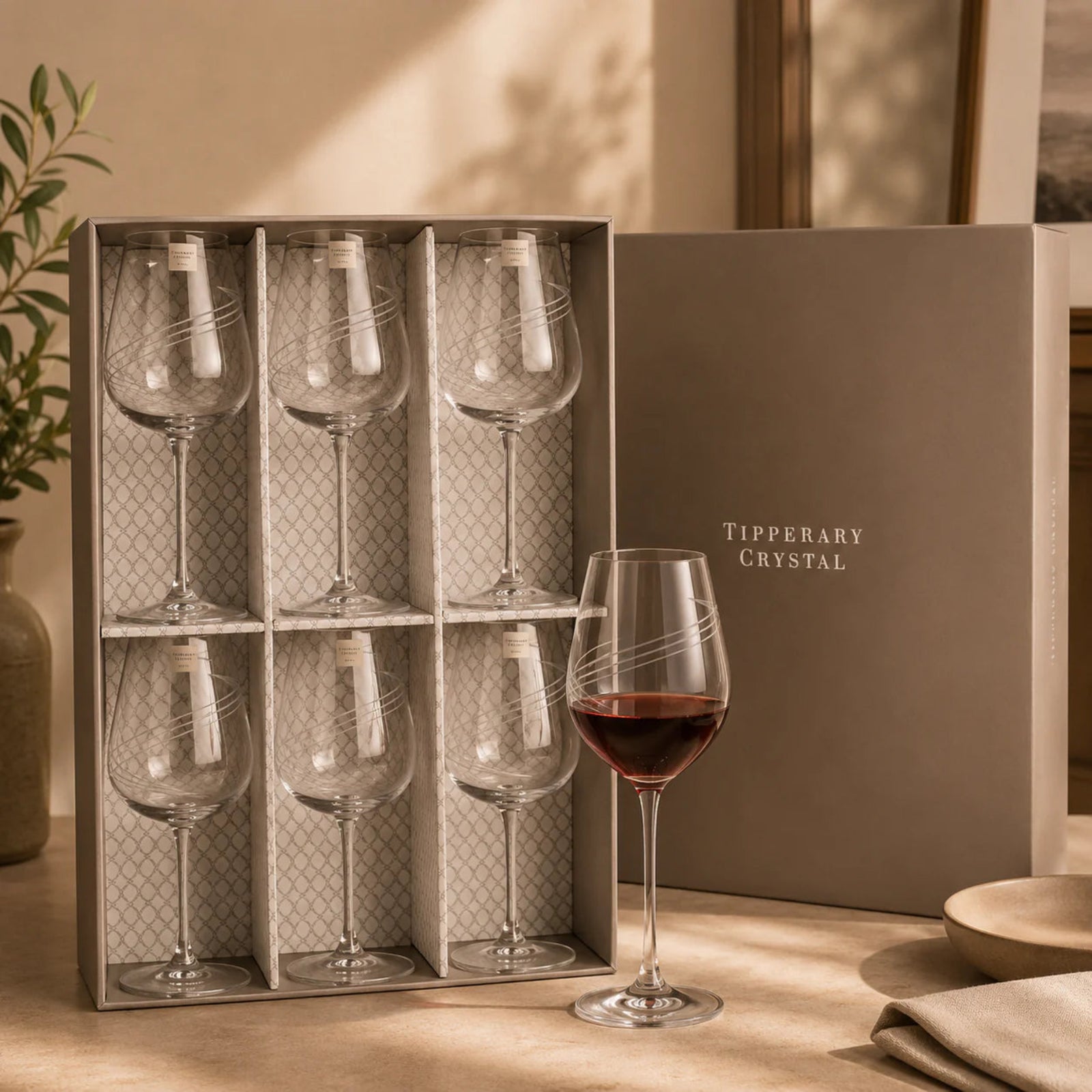 Spiral Cut Wine Glasses Set Of 6 - Spiral Cut Wine Glasses Set 6 Sterling Home 1