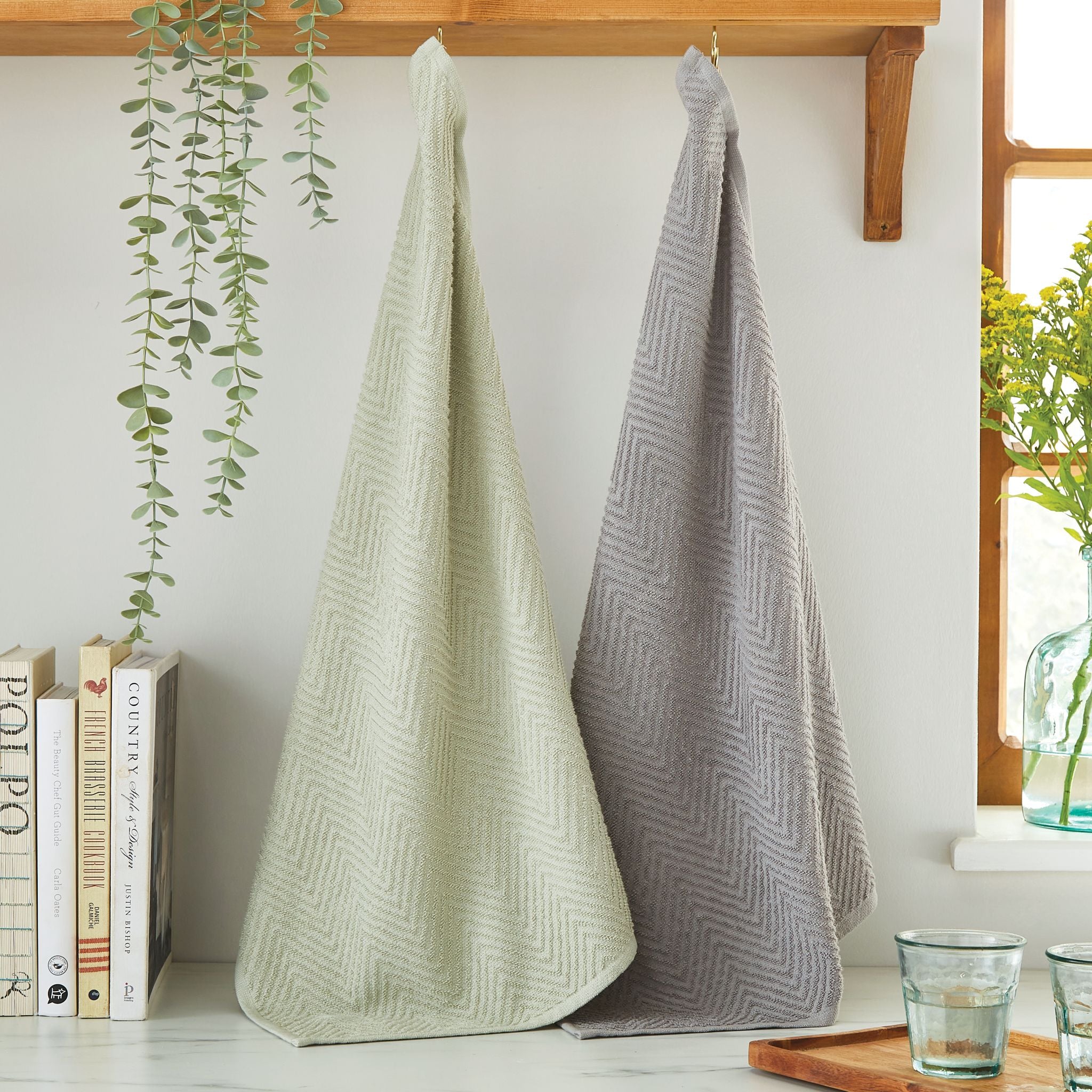 Terry Tea Towel Pack Of 2 Chevron - 2 Pack Terry Tea Towel - Chevron Sterling Home 1