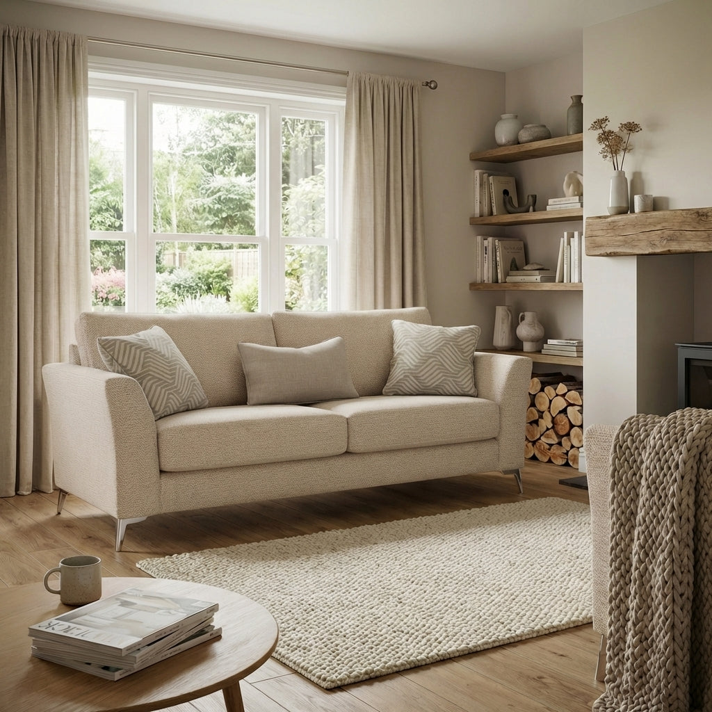 Chilton Small 3 Seater Sofa - 2.5 Seater Sofa Fabric 3 Seater Sofas Sterling Home 2