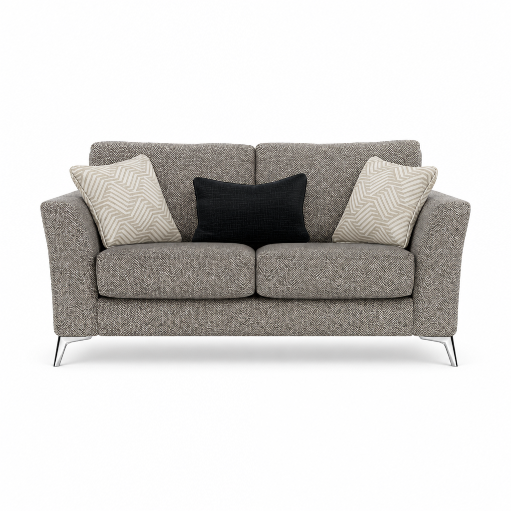 Chilton 2 Seater Sofa - 2 Seater Sofa Fabric 2 Seater Sofas Sterling Home 9 Chrome Feet Barley Charcoal