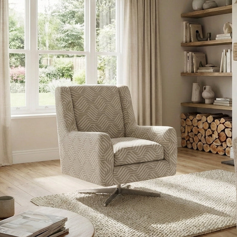 Chilton Swivel Armchair - Swivel Accent Chair Accent Fabric Sterling Home 2