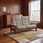 Stressless Buckingham High 2 Seater Sofa  - High 2 Seater Sofa Fabric Group 5 - Manual Recliner — Clover 50103  Funghi, gallery image 1