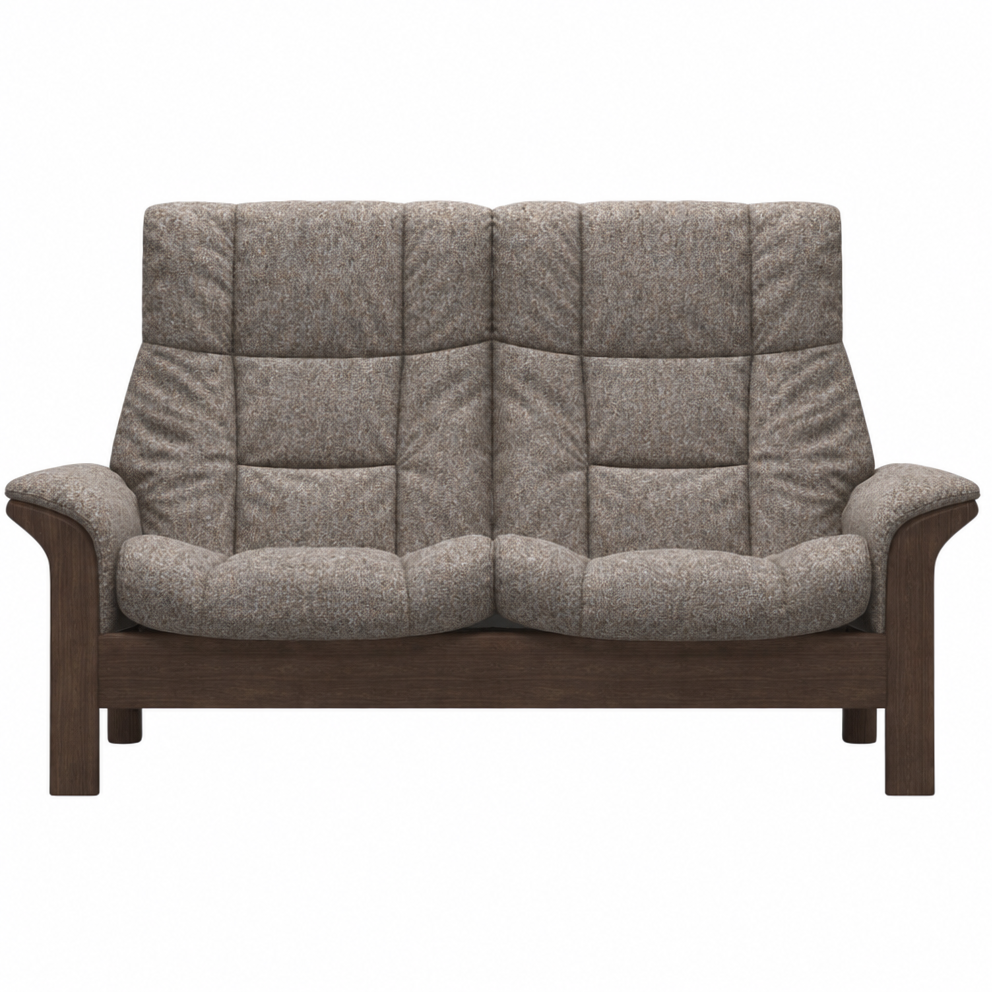 Stressless Buckingham High 2 Seater Sofa - High 2 Seater Sofa Fabric Group 5 - Manual Recliner 2 Seater Sofas Sterling Home 3 Clover 50109 Mole