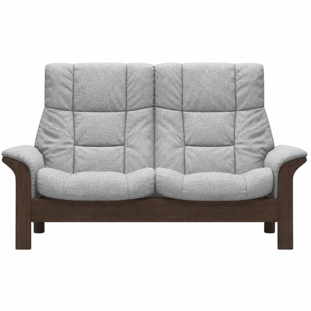 Stressless Buckingham High 2 Seater Sofa - High 2 Seater Sofa Fabric Group 5 - Manual Recliner 2 Seater Sofas Sterling Home 4 Clover 50111 Light Grey