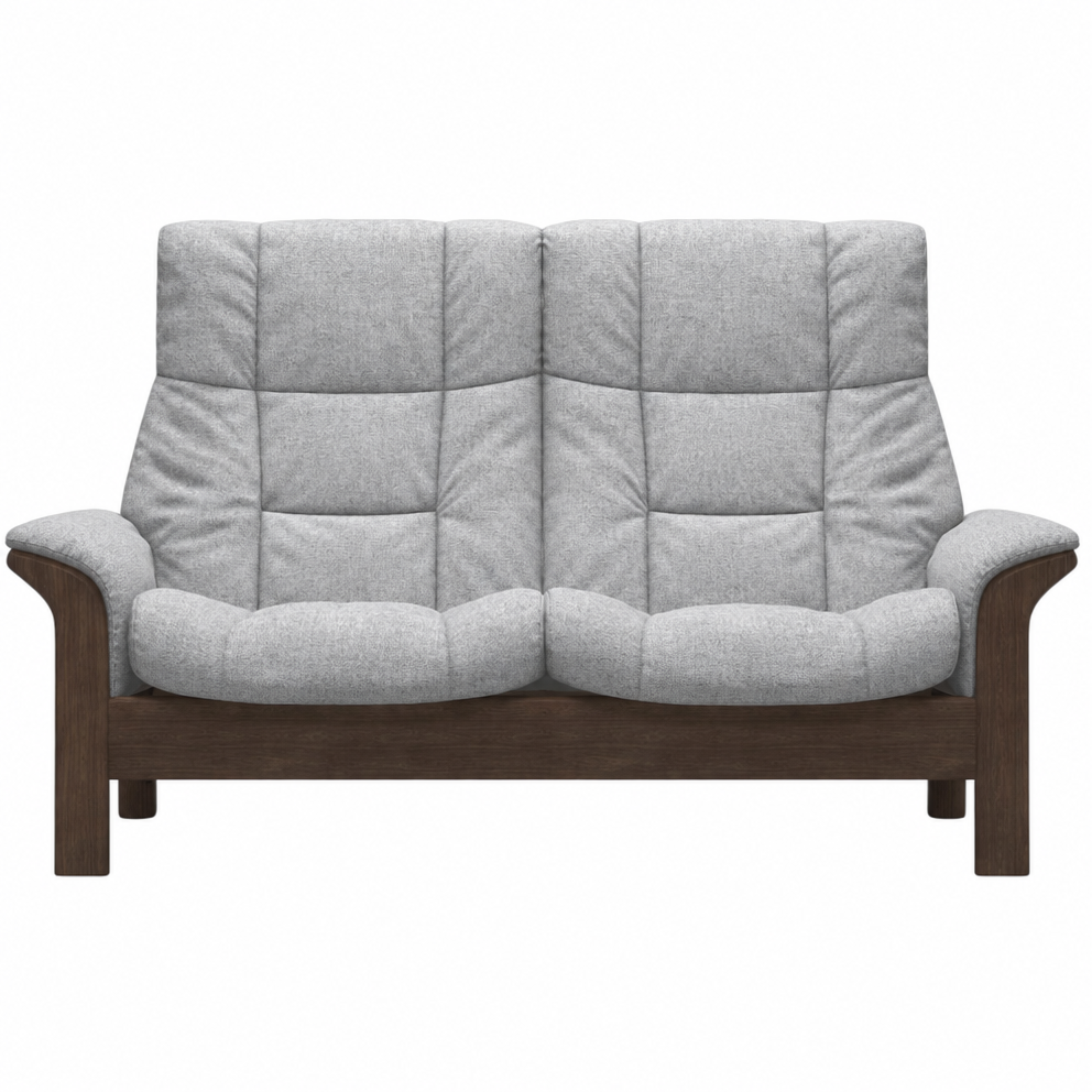Stressless Buckingham High 2 Seater Sofa - High 2 Seater Sofa Fabric Group 5 - Manual Recliner 2 Seater Sofas Sterling Home 5 Clover 50112 Grey