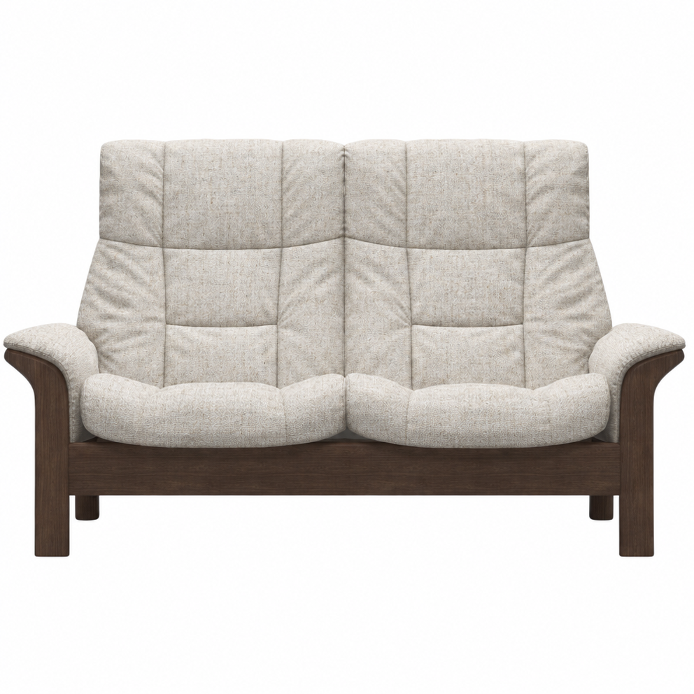 Stressless Buckingham High 2 Seater Sofa - High 2 Seater Sofa Fabric Group 5 - Manual Recliner 2 Seater Sofas Sterling Home 9 Clover 50181 Light Beige