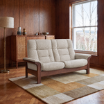 Stressless Buckingham High 2 Seater Sofa  - High 2 Seater Sofa Fabric Group 5 - Manual Recliner — Clover 50181 Light Beige, gallery image 1