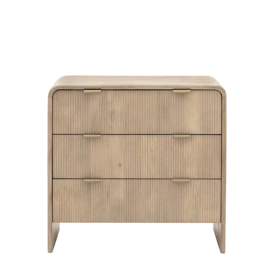 Colonna 3 Drawer Chest - 3 Drawer Chest Natural Mango Wood / Brass Sterling Home 1