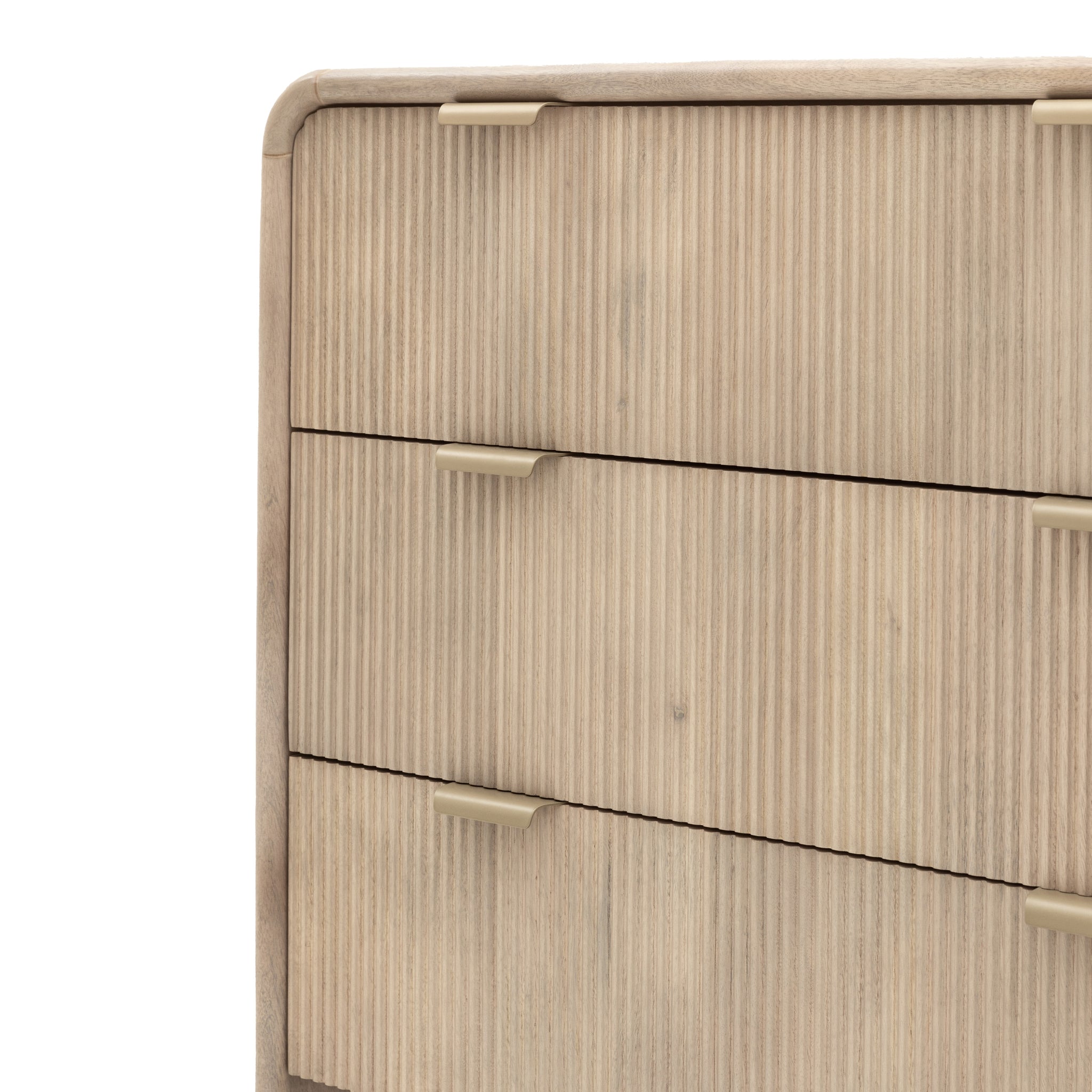 Colonna 3 Drawer Chest - 3 Drawer Chest Natural Mango Wood / Brass Sterling Home 8