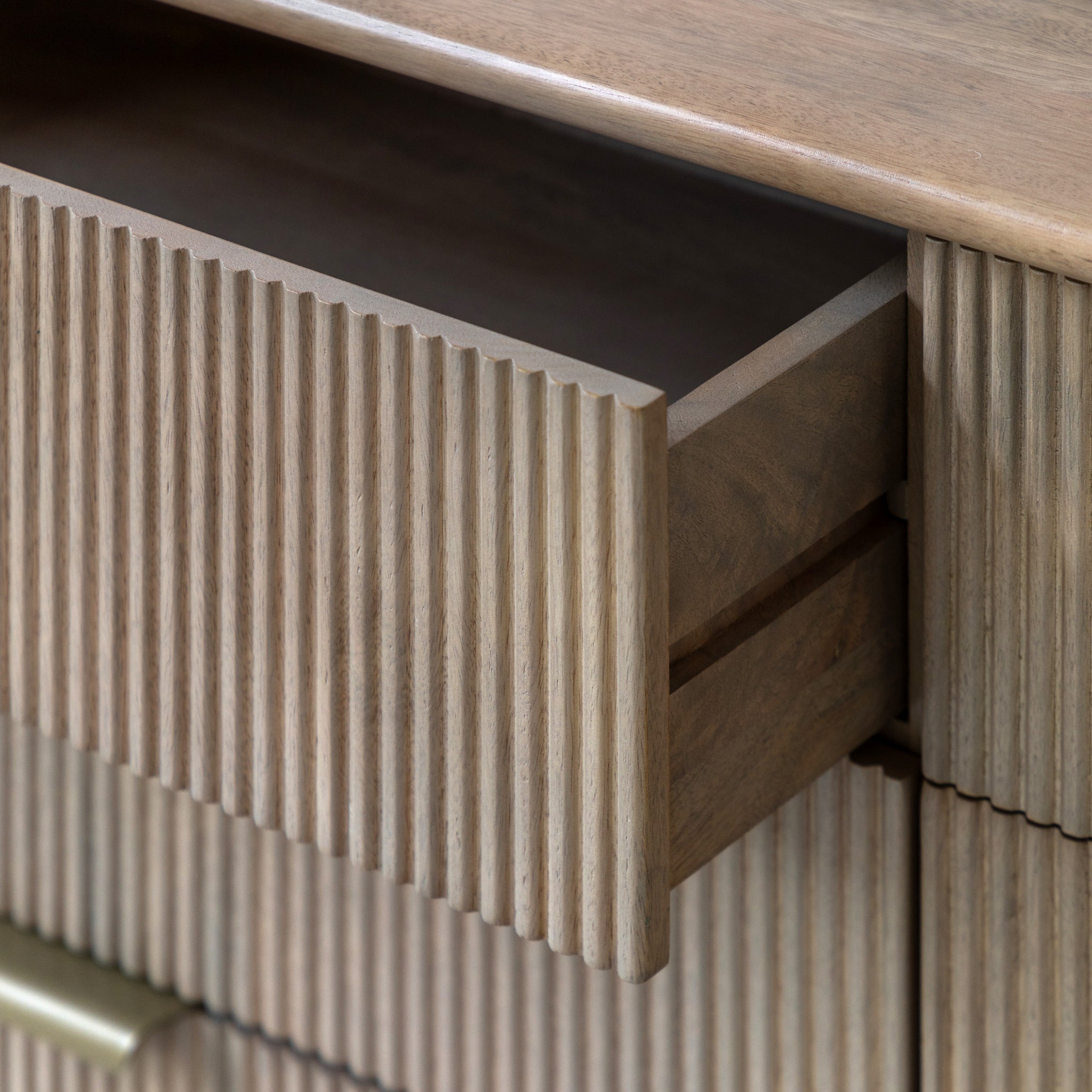 Colonna 6 Drawer Chest - 6 Drawer Chest Natural Mango Wood / Brass Sterling Home 3